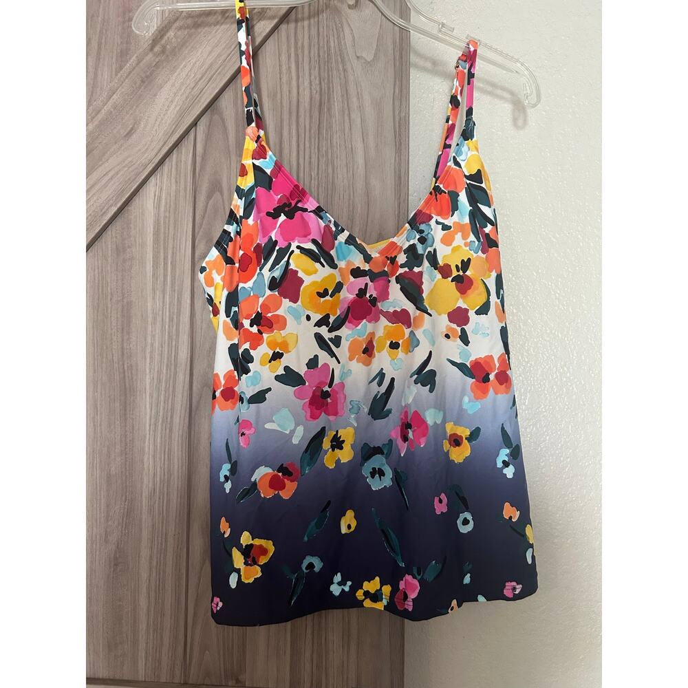 NWT Anne Cole Gradient Floral easy triangle tankini top XL - Picture 3 of 9